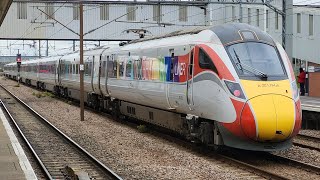 LNER Azuma 801 226 " Together " passing Peterborough