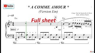 (Version easy Em & Am) A comme amour (P1) Richard Clayderman + sheet pdf