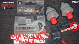 ALPINE MOTOSAFE Race earplugs review 🔥| Best motorcycle Earplug to reduce helmet wind noise #mh22