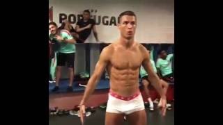 Cristiano Ronaldo performs mannequin challenge - in just his white underwear