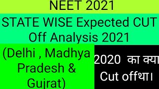 NEET 2021||State Wise Expected Cut off Analysis For All Category||Delhi, Madhya Pradesh & Gujarat)||