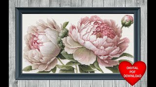 Pink Peony Cross Stitch Video