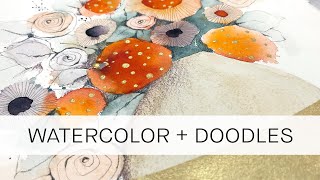 how to make perfect doodle dots with gold watercolor paint