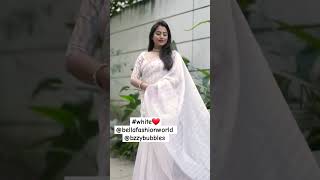 white love saree #shorts#ytshorts#organza#saree#shortfeed #viralshorts#shorts