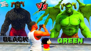 GTA 5 : GOD Black Hulk VS Revenger Hulk | Shinchan and Franklin Help To Green Hulk in GTA 5 Tamil !