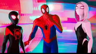 Miles Morales Saves Gwen Stacy Spider-Woman Spider-Man Into the Spider-Verse