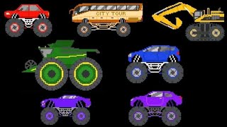 color of the rainbow with monster vehicles