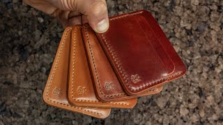 Making leather cardholders "Rift V2.1" of Italian Shell Cordovan 💵💳 [PDF Pattern]