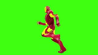 iron man correndo tela verde chromakey running