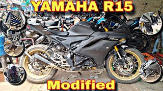 YAMAHA R15 V4 😎 Best Exhaust Full System 🔥 Crash Guard, Visor, Winglet, Radiator Guard etc