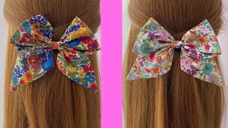 🎀🎀🎀 Fabric Hair Bow Tutorial | Tutorial de laço de cabelo em tecido | फैब्रिक हेयर बो ट्यूटोरियल