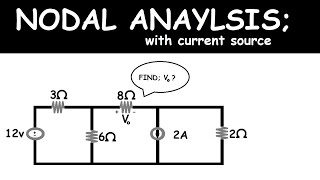 DC CIRCUIT NODAL ANALYSIS: with current source.