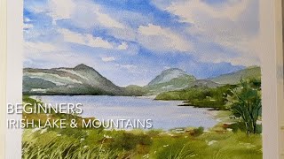 Beginners IRISH LAKE & MOUNTAINS WATERCOLOR Landscape Loose Watercolour PAINTING Techniques Tutorial