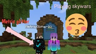 Playing minecraft with @Metricglitter op #minecraft#minecraftpe#multiplayer#skywars