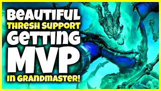 Beautiful Thresh Support Getting MVP In Grandmaster!