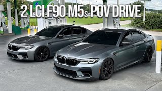 POV DRIVE WITH 2 LCI F90 M5 COMPETITIONS (CRAZY EXHAUST SOUNDS & TREATING THE ROAD LIKE A TRACK!)