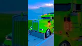 BEAUTIFUL MODIFIED KENWORTH TRUCK 💚💚💚 #shorts #peterbilt #ytshorts #truck