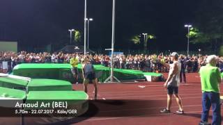 Arnaud Art (BEL) - 5.70m Pole Vault - 22.07.2017 - Köln/GER