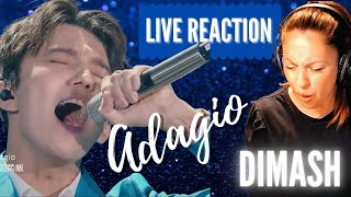 VOCAL COACH- ADAGIO DIMASH REACTION /REACCION LIVE captions!