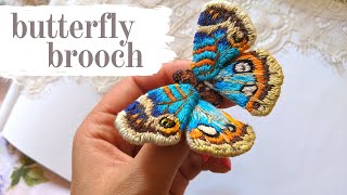 Easy Butterfly brooch tutorial | embroidery gift