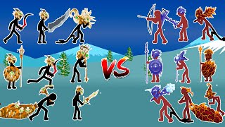 BLACK VS RED SAVAGE X1 VS ICE X1)( MAGIKILL, GIANT, ZOMBIE, SPEARTON, SWORDWRATH || STICK WAR LEGACY