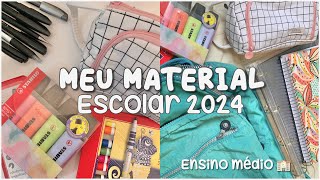 MEU MATERIAL ESCOLAR 2024 🤍 * ensino médio *