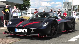 Blue Aston Martin Valkyrie Driving at Hockenheimring