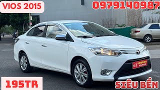 Vios 2015 xe đẹp bền lành tiết kiệm giá hợp lý chỉ 195tr alo 0346871990