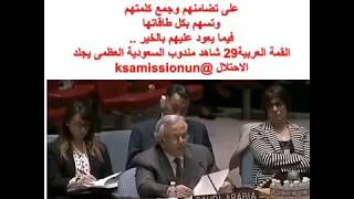 شاهد مندوب السعودية العظمى يجلد  الاحتلال @ksamissionun