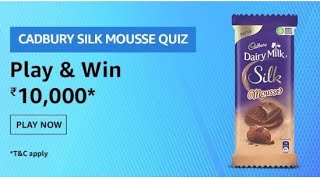 Amazon quiz answers today What’s the name of the new Cadbury Silk launch?