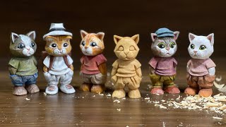 [우드카빙]고양이 목각인형 조각하기 Woodcarving-carve a little cat