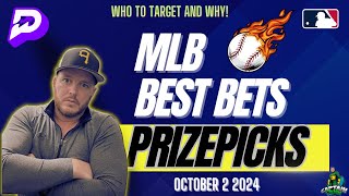 MLB PrizePicks Today | Best 3 Plays | Wednesday | 10/2/2024 | Every Game!