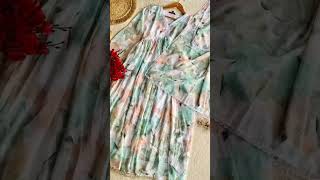 Imported Chiffon fabric fully stitched set Alia cut kurthi🔥