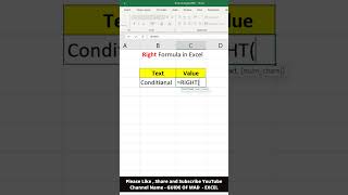 Excel interview skills 33 |How to Use right function In Excel #excel #exceltips #exceltutorial