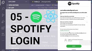 React JS Tutorial - 05 How to log in to Spotify in web apps