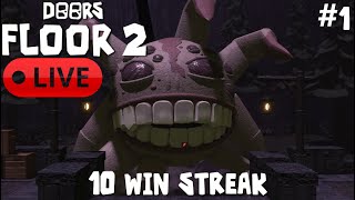 🔴10 WIN STREAK FLOOR 2 COMPLETED PART 1 - ROBLOX DOORS