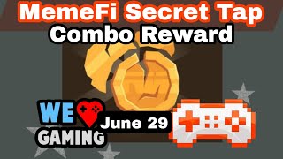 MemeFi Secret Tap Combo Rewards | How To Get 4M MemeFi Tokens