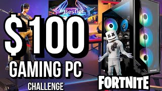 $100 Gaming PC BUILD challenge Part 1 - Budget Rules can it run Fortnite?