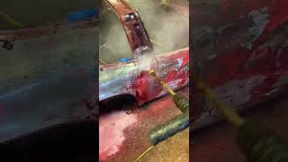 1969 Porsche 911 Targa Pressure Washing after Chemical dip #paintremoval #rust #shorts