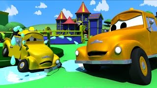 Tom The TOW TRUCK and Babie's ACCIDENT in Car City | CARS & TRUCKS construction CARTOON for CHILDREN