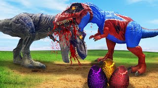 BATMAN T-REX vs SUPERMAN TREX DEATH RUN EVOLUTION of DINOSAUR | Strongest Dinosaur Jurassic World 2