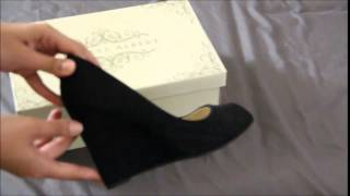 Charles Albert Women's Alec Peeptoe Faux Suede Wedge Heel