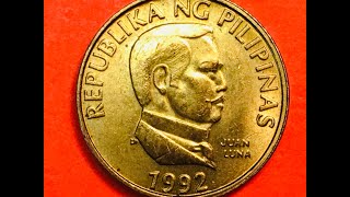 25 Sentimo 1992 Pilipinas - Philippines Small Butterfly Juan Luna Coin - Only Made For 3 Years Total