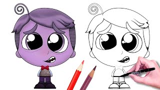 💜 Comment dessiner FEAR du film VICE-VERSA 2 - Inside Out 2 (FEAR CHIBI BABY)