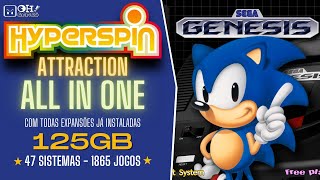 HyperSpin Attraction AIO - 125GB PORTÁTIL - PRÉ-CONFIGURADO com update 5.3 - 1865 Games #multijogos