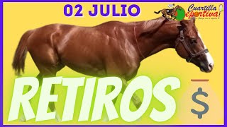 🏇✔️🏇🏾RETIROS Caballos💲del MARTES 02 julio en el V Centenario🏇🏾💲8.2 millones💲en el poolpote💲