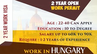 Hungary 2 year work visa | Golden Opportunity to work in Europe | Minimum charge