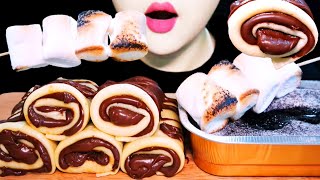 ASMR NUTELLA CREPE ROLL, GANACHE CAKE 누텔라 크레이프롤, 멜팅 가나슈 케이크 EATING SOUNDS MUKBANG / NO TALKING