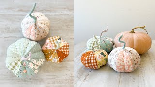 Fabric Pumpkin Trio | How to make Pumpkin using fabric | Forgotten Memories fabric | Beginner Sewing