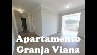 Condomínio com piscina Granja Viana apto com varanda gourmet 2 dormitórios Suite 2 vagas 61m2